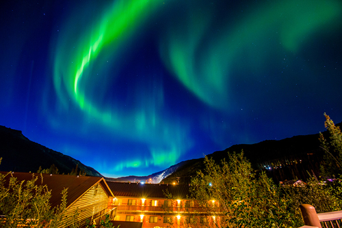 Aurora Borealis over Denali Princess Wilderness Lodge