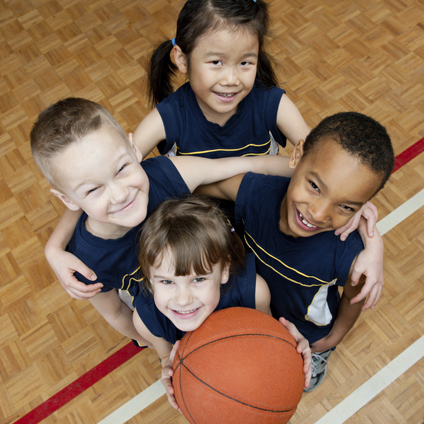 kids playing basketball