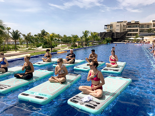 Yoga Fit Mat class on the water at Royalton Riviera Cancun