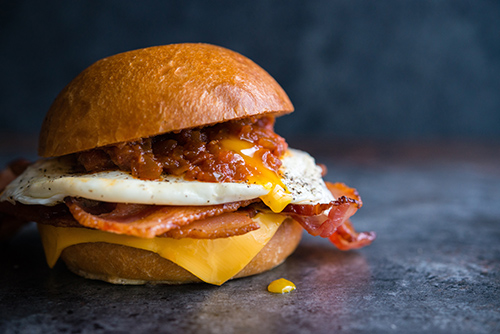 Eggslice Bacon Egg and Cheese Sandwich