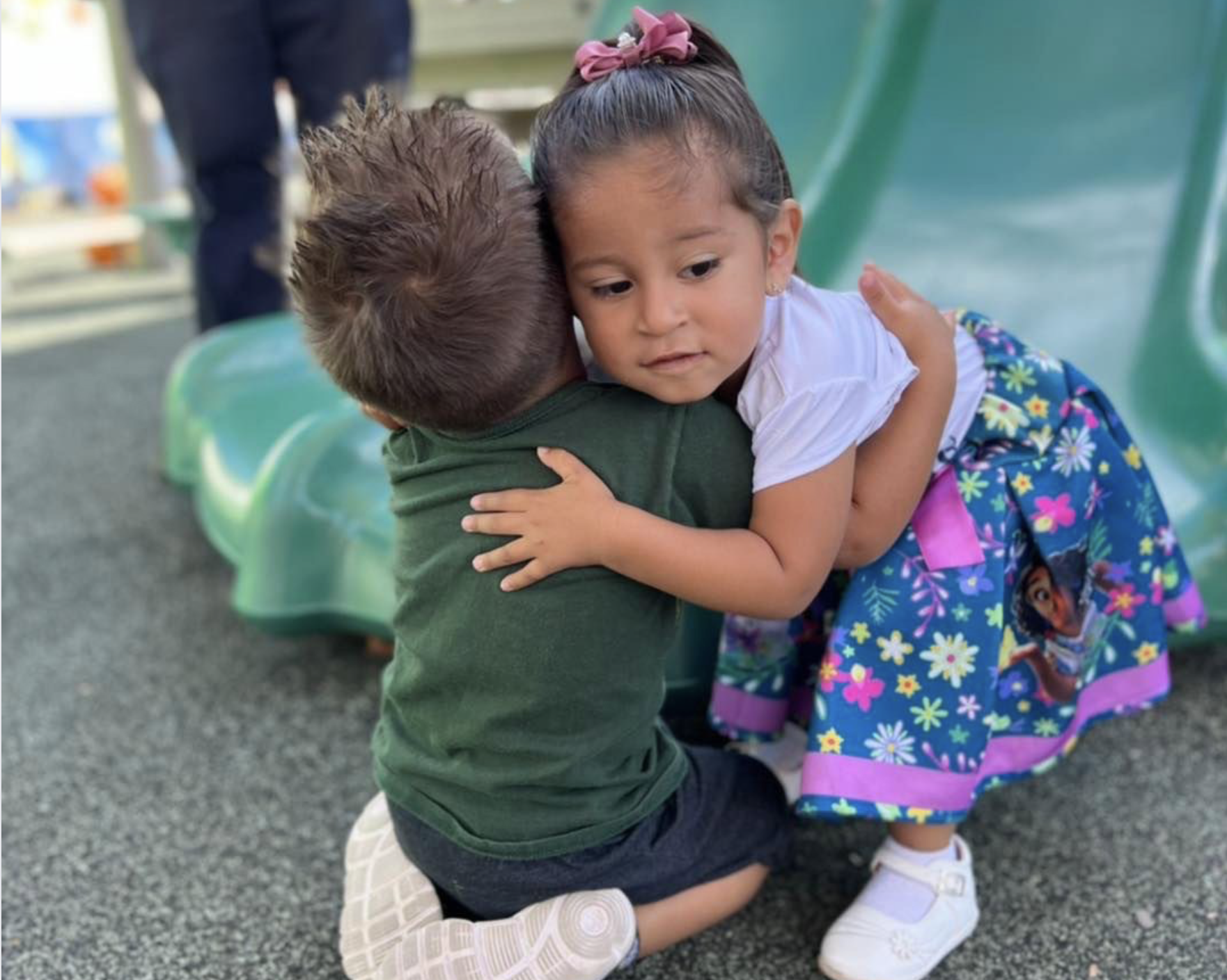Two kids hugging at Blessed Sacrament Children's Learning Center Best Preschool